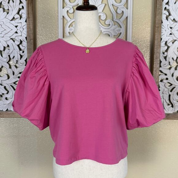 A New Day | Bubble Gum Pink Balloon Sleeve Size Large Blouse - Picture 1 of 6